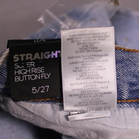 NWT Simple Society Y2K Crystal Destroyed‎ High Rise Straight Jeans 5/27 Festival - Picture 12 of 14